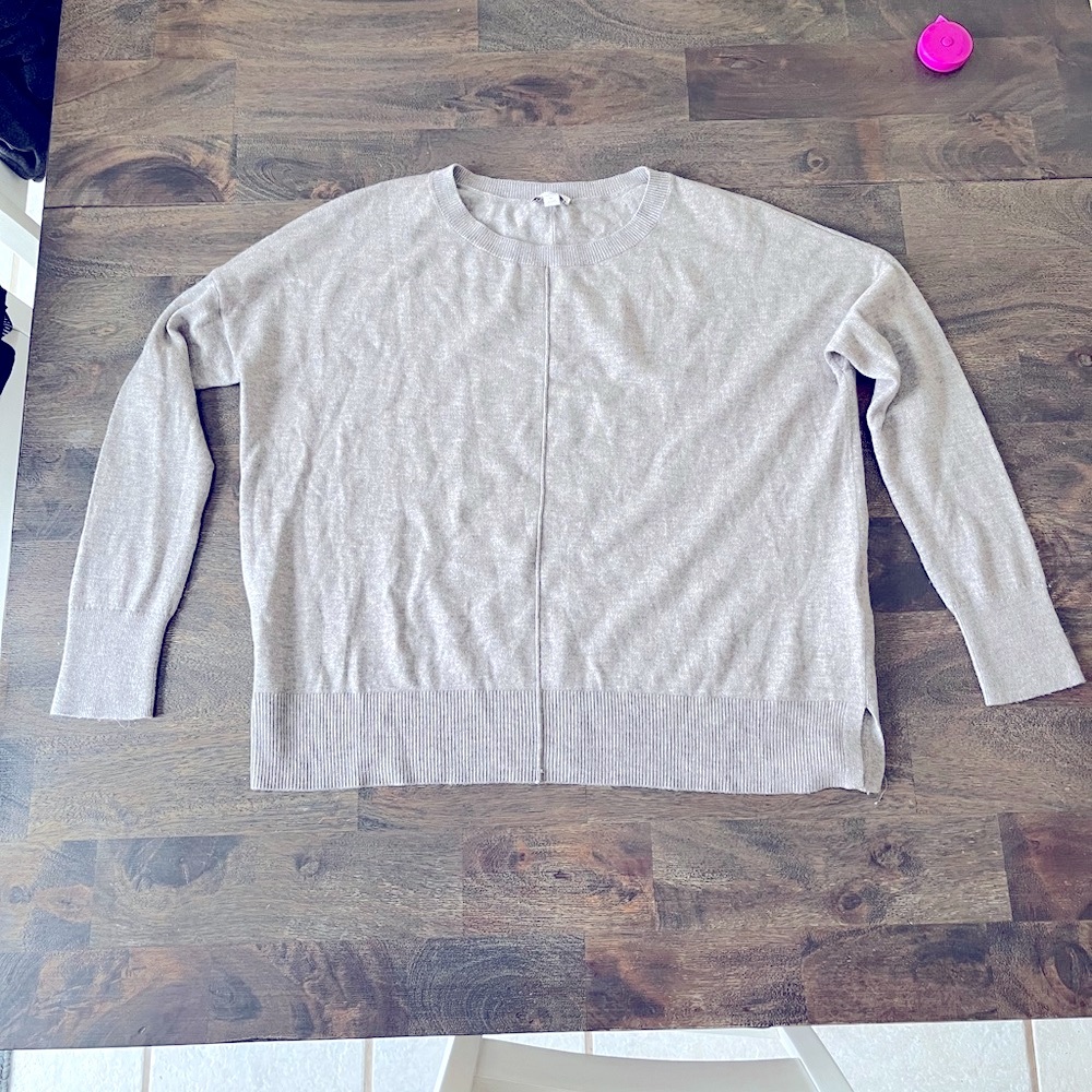 Beige and Gray Women's Sweater